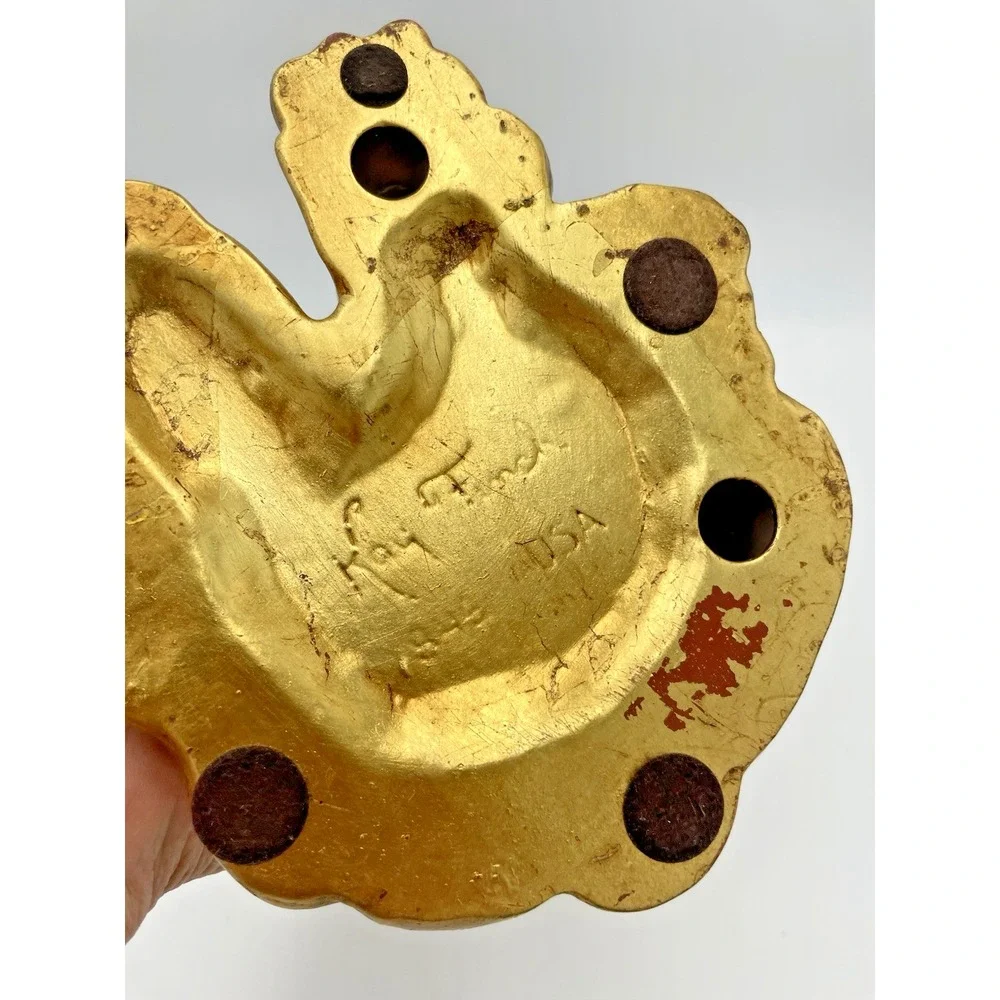 Vtg MCM Kay Finch California Pottery‎ 846 Gold Leaf Large Cocker Spanial Dog